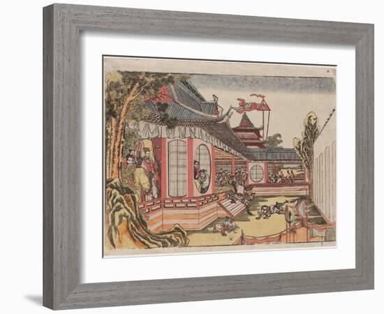 Fan Kuai and the Banquet at Hongmen (Hankai Komon No Kai No Z)-Katsushika Hokusai-Framed Giclee Print