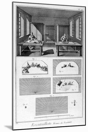 Fan Making, 1751-1777-Denis Diderot-Mounted Giclee Print