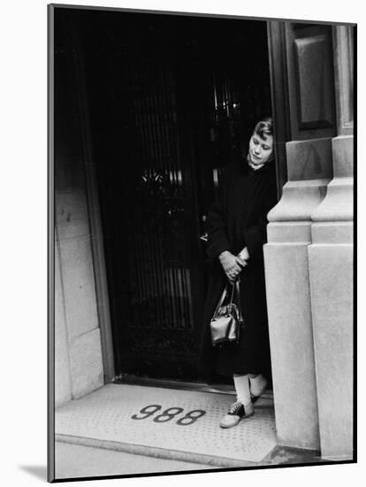 Fan of Actress Grace Kelly Waiting Outside Kelly's Apartment For a Sight of Her Idol-Lisa Larsen-Mounted Photographic Print