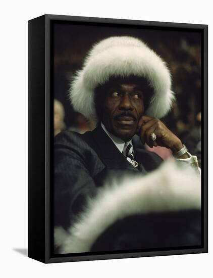 Fan of Mohammed Ali Wearing a Fur Hat at Clay-Bonavena Fight at Madison Square Garden-Bill Ray-Framed Premier Image Canvas