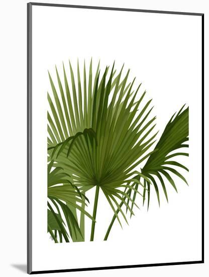 Fan Palm 1, Green on White-Fab Funky-Mounted Art Print