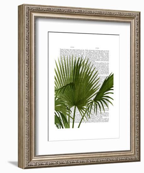 Fan Palm 1, Green on White-Fab Funky-Framed Art Print