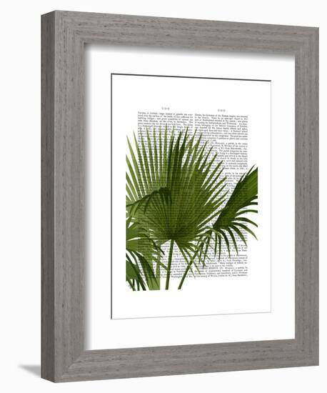 Fan Palm 1, Green on White-Fab Funky-Framed Art Print