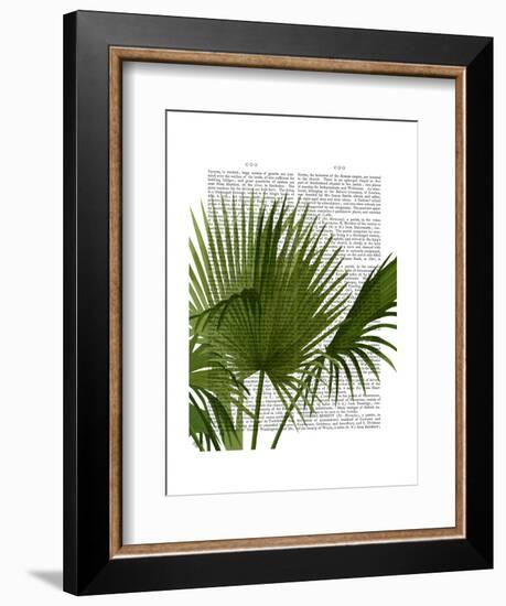 Fan Palm 1, Green on White-Fab Funky-Framed Art Print