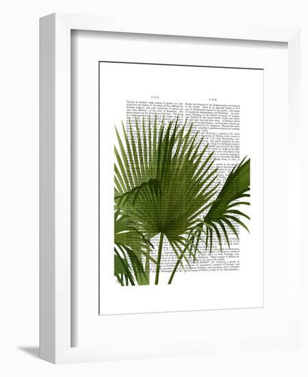 Fan Palm 1, Green on White-Fab Funky-Framed Art Print