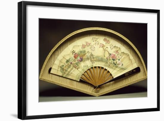 Fan with Wooden Slats-null-Framed Giclee Print