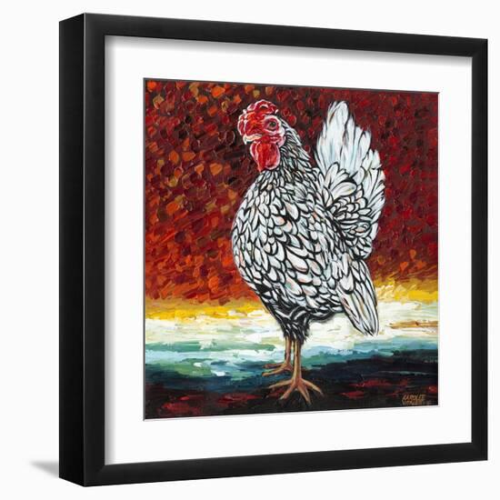 Fancy Chicken II-Carolee Vitaletti-Framed Art Print