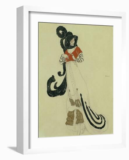 Fancy Dress Costume Design, C. 1914-Léon Bakst-Framed Giclee Print