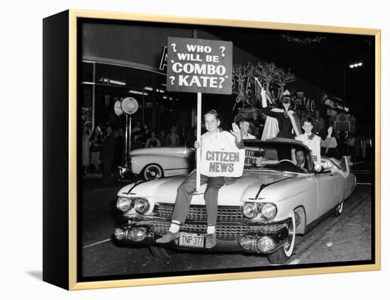 Fancy Dress Parade with a 1957 Cadillac, USA, (C1957)-null-Framed Premier Image Canvas