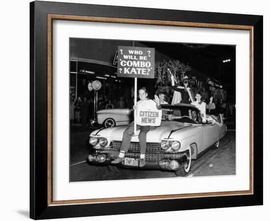 Fancy Dress Parade with a 1957 Cadillac, USA, (C1957)-null-Framed Photographic Print