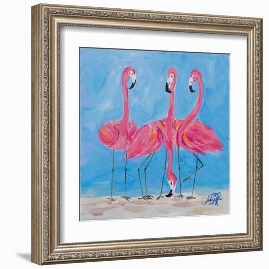 Fancy Flamingos II-Julie DeRice-Framed Art Print