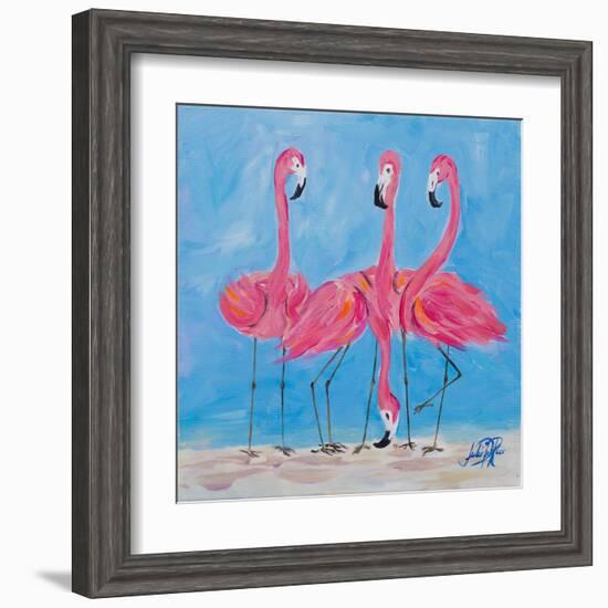 Fancy Flamingos II-Julie DeRice-Framed Art Print