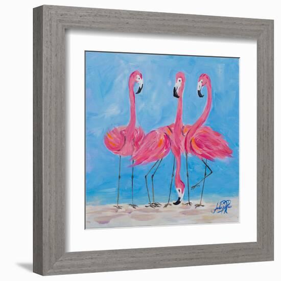 Fancy Flamingos II-Julie DeRice-Framed Art Print