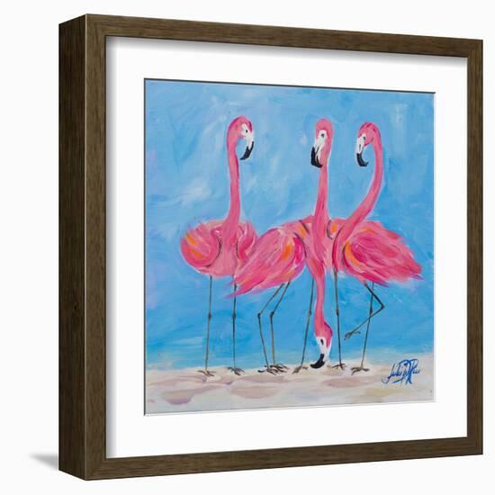 Fancy Flamingos II-Julie DeRice-Framed Art Print