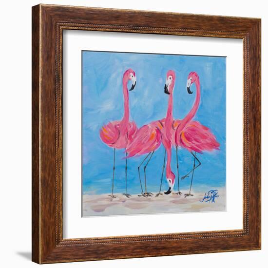 Fancy Flamingos II-Julie DeRice-Framed Art Print