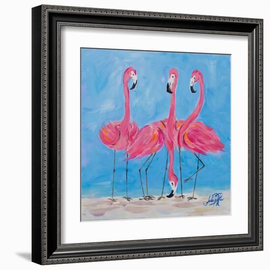 Fancy Flamingos II-Julie DeRice-Framed Art Print