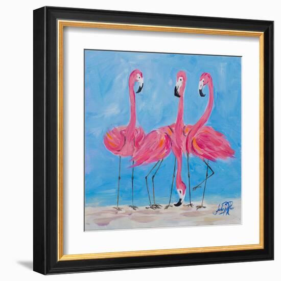 Fancy Flamingos II-Julie DeRice-Framed Art Print
