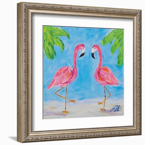 Fancy Flamingos III-Julie DeRice-Framed Art Print