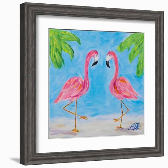 Fancy Flamingos III-Julie DeRice-Framed Art Print