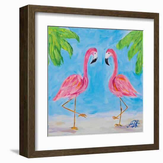 Fancy Flamingos III-Julie DeRice-Framed Art Print