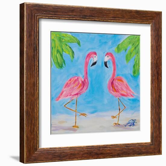 Fancy Flamingos III-Julie DeRice-Framed Art Print