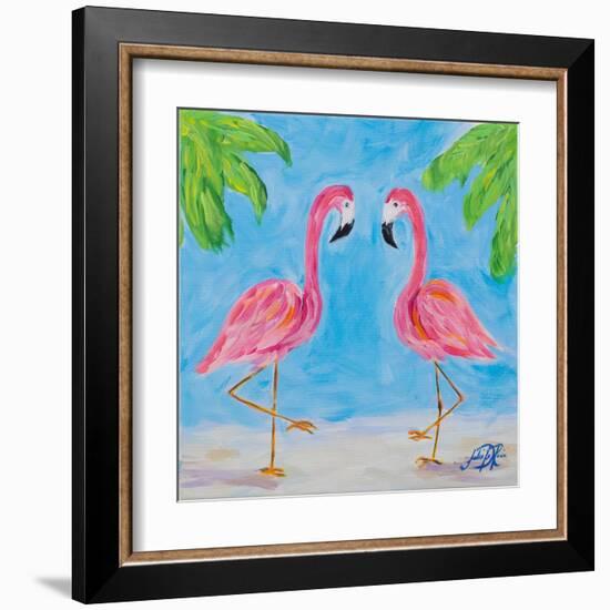 Fancy Flamingos III-Julie DeRice-Framed Art Print