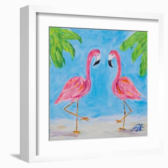 Fancy Flamingos III-Julie DeRice-Framed Art Print