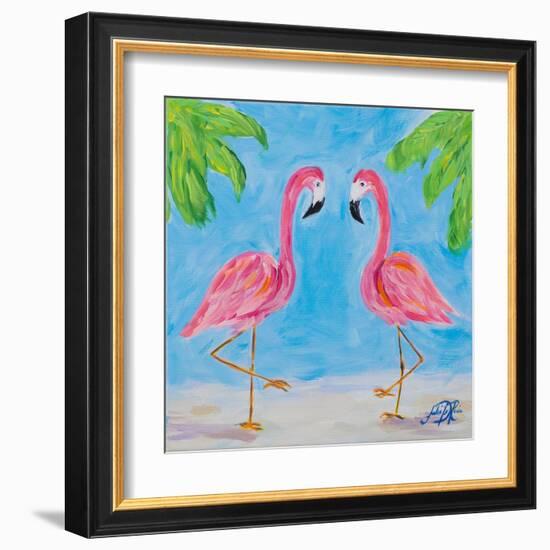 Fancy Flamingos III-Julie DeRice-Framed Art Print