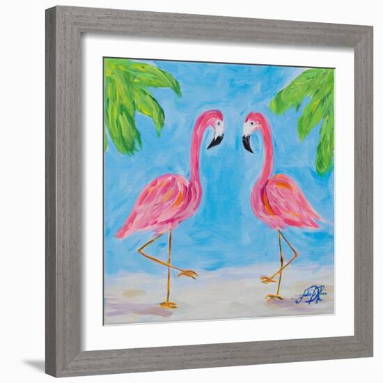 Fancy Flamingos III-Julie DeRice-Framed Art Print