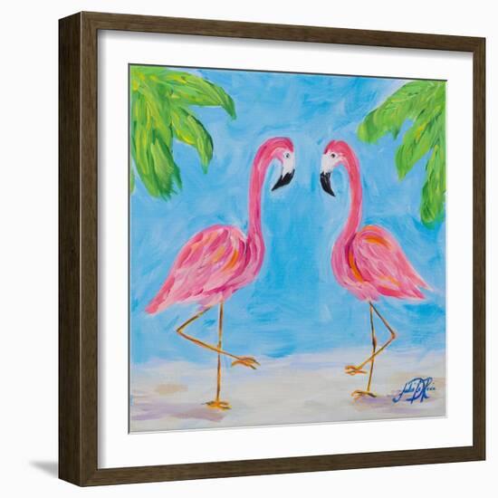 Fancy Flamingos III-Julie DeRice-Framed Art Print