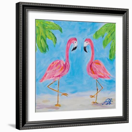 Fancy Flamingos III-Julie DeRice-Framed Art Print