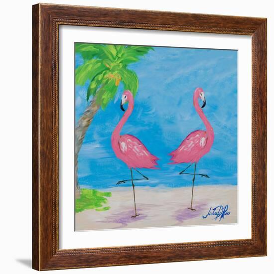 Fancy Flamingos IV-Julie DeRice-Framed Art Print