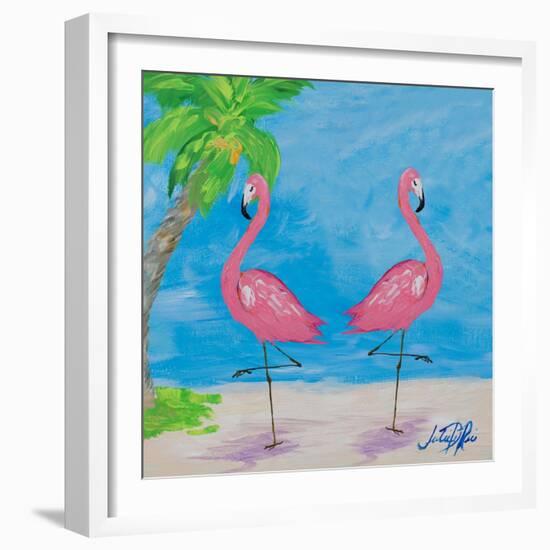 Fancy Flamingos IV-Julie DeRice-Framed Art Print