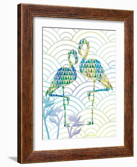 Fancy Flamingos with Circles and Birds of Paradise-Bee Sturgis-Framed Art Print