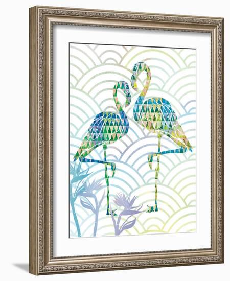 Fancy Flamingos with Circles and Birds of Paradise-Bee Sturgis-Framed Art Print