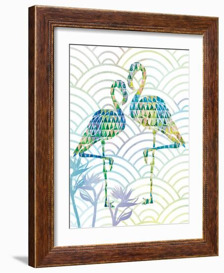 Fancy Flamingos with Circles and Birds of Paradise-Bee Sturgis-Framed Art Print