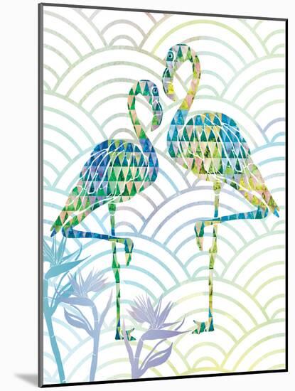 Fancy Flamingos with Circles and Birds of Paradise-Bee Sturgis-Mounted Art Print