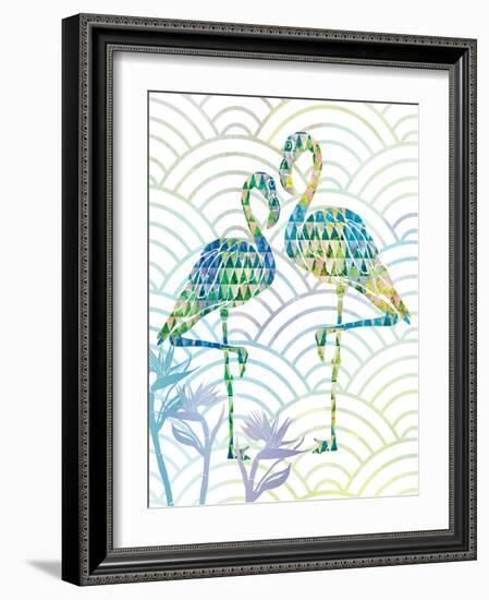 Fancy Flamingos with Circles and Birds of Paradise-Bee Sturgis-Framed Art Print