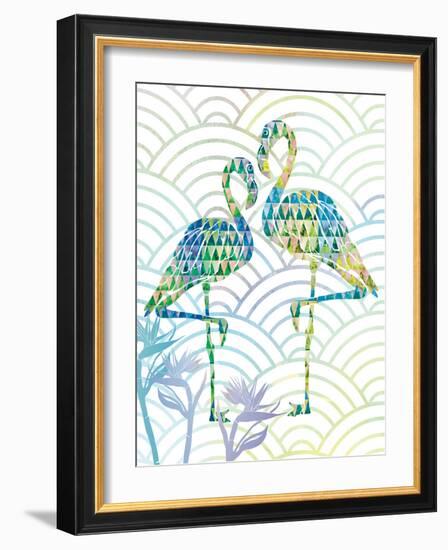 Fancy Flamingos with Circles and Birds of Paradise-Bee Sturgis-Framed Art Print