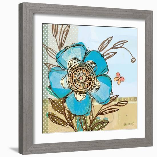 Fancy Flowers Aqua-Robbin Rawlings-Framed Art Print