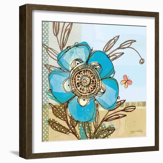 Fancy Flowers Aqua-Robbin Rawlings-Framed Art Print