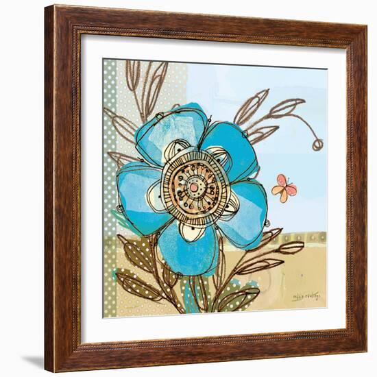 Fancy Flowers Aqua-Robbin Rawlings-Framed Art Print