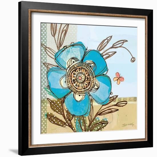 Fancy Flowers Aqua-Robbin Rawlings-Framed Art Print