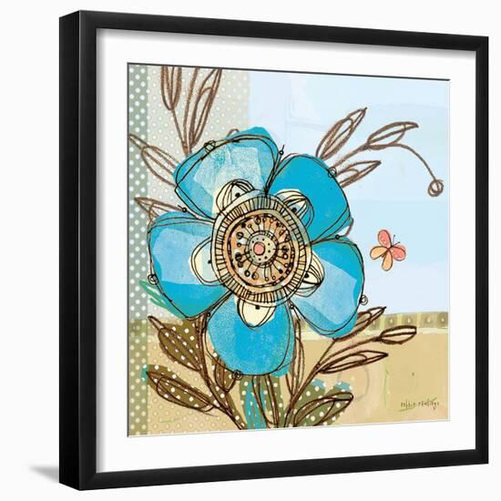 Fancy Flowers Aqua-Robbin Rawlings-Framed Art Print