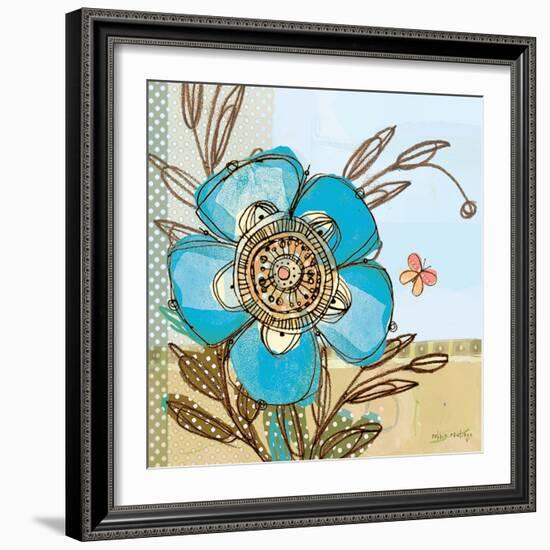 Fancy Flowers Aqua-Robbin Rawlings-Framed Art Print