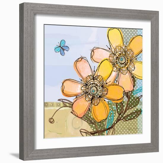 Fancy Flowers Orange-Robbin Rawlings-Framed Art Print