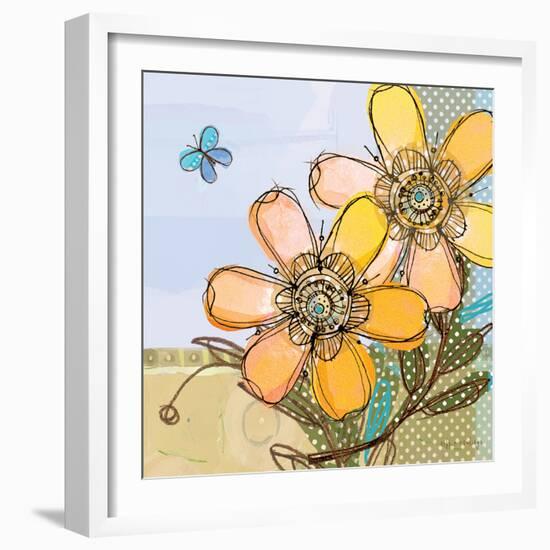 Fancy Flowers Orange-Robbin Rawlings-Framed Art Print