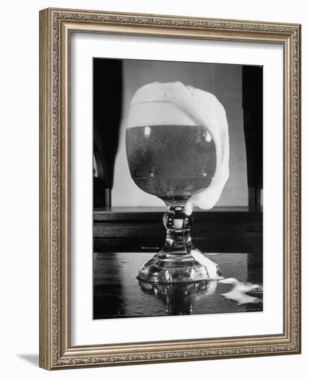 Fancy Glass Overflowing with Beer-Frank Scherschel-Framed Photographic Print