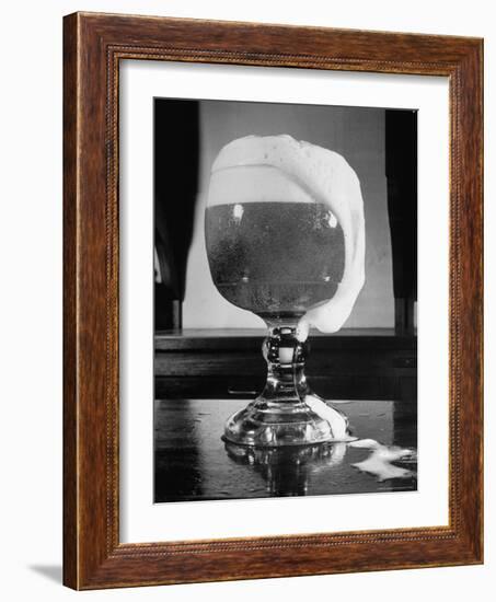 Fancy Glass Overflowing with Beer-Frank Scherschel-Framed Photographic Print