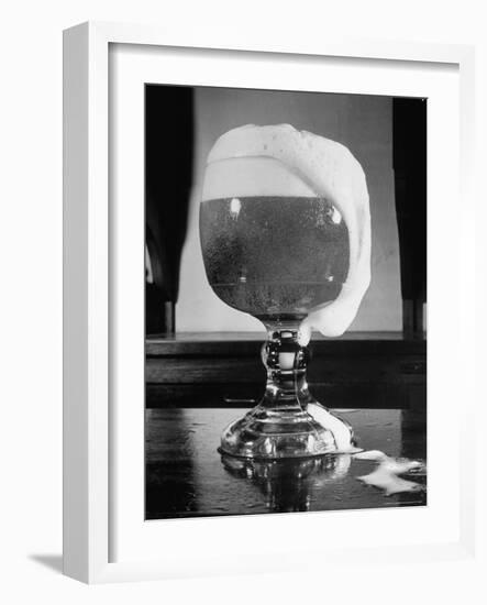 Fancy Glass Overflowing with Beer-Frank Scherschel-Framed Photographic Print